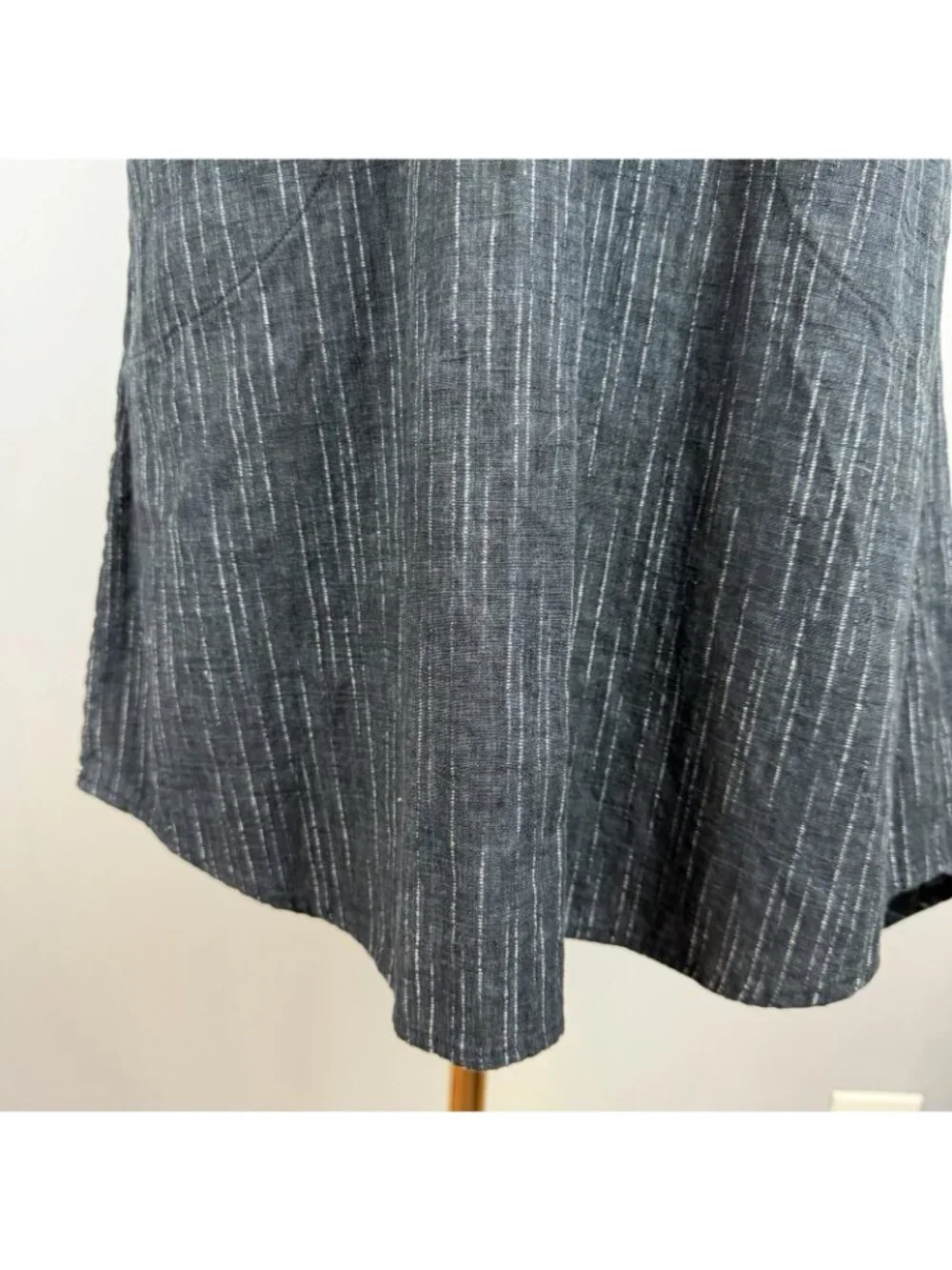 Nanette Nomadic Story Womens Medium Black Linen Shift Dress Pockets Sleeveless